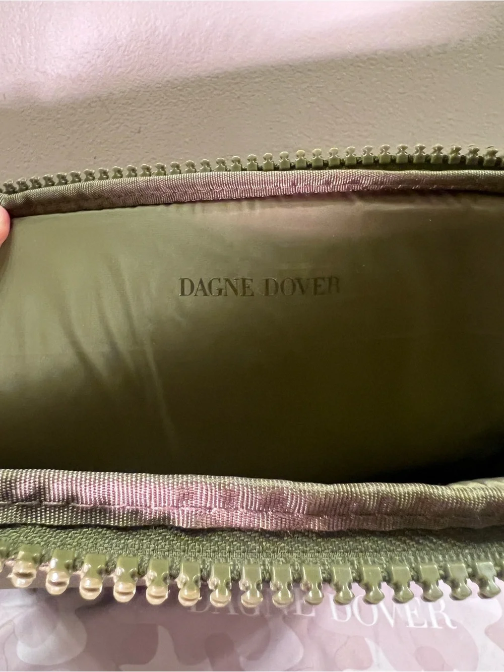Dagne Dover Dark Moss Laptop Sleeve w/Protective Bag NWT 15x10.5x1” Added Strap
